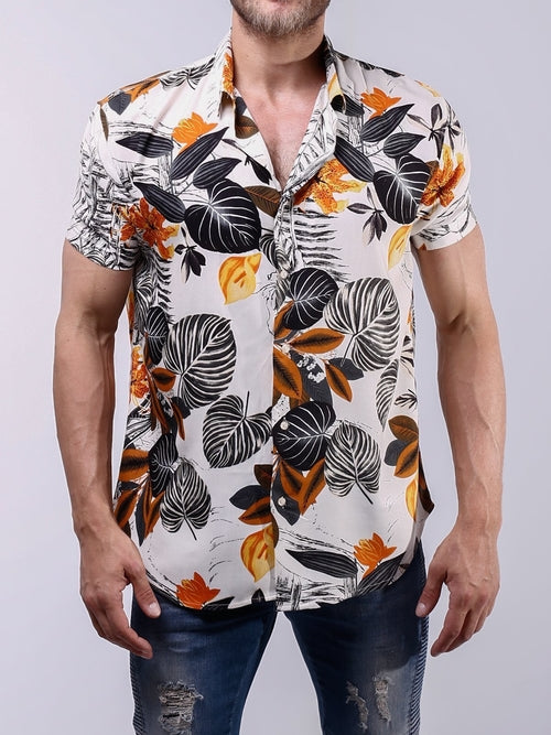 Button-Up Shirt Revere Collar 4484