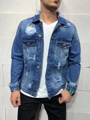 Denim Jacket Back print 4556