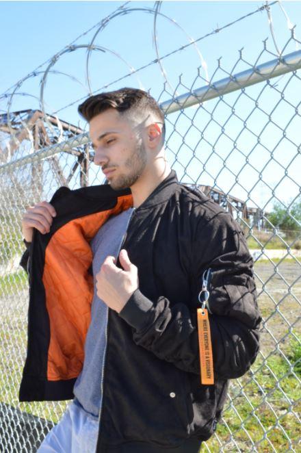 FAUX SUEDE BOMBER- BLACK