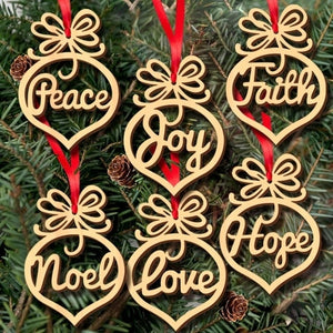 6Pcs Merry Christmas Decorations Wooden Hollow
