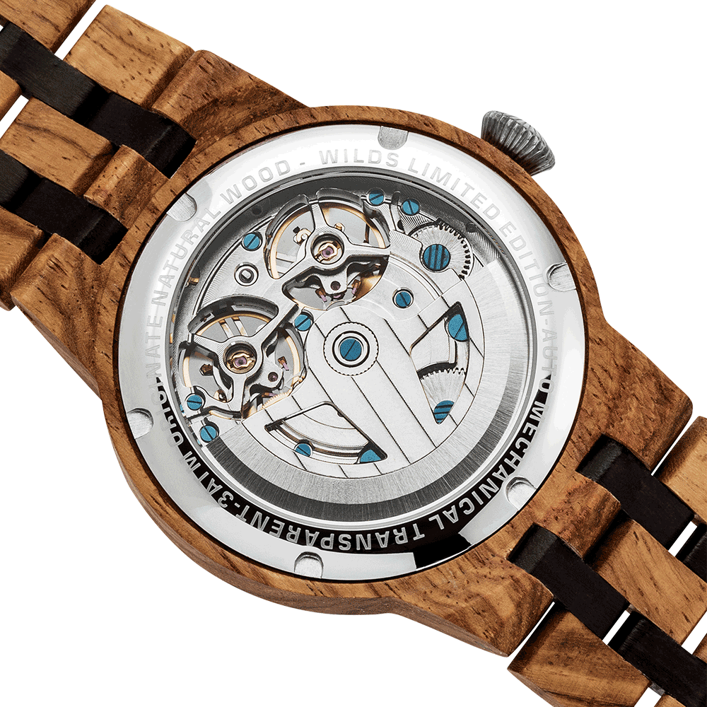 Men's Dual Wheel Automatic Ambila Wood Watch -