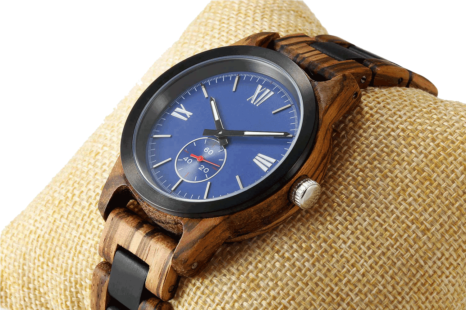 Men's Handcrafted Engraving Zebra Ebony Wood Watch