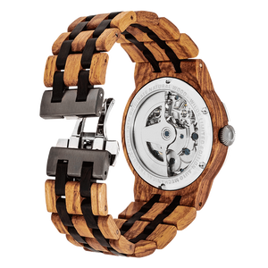 Men's Dual Wheel Automatic Ambila Wood Watch -