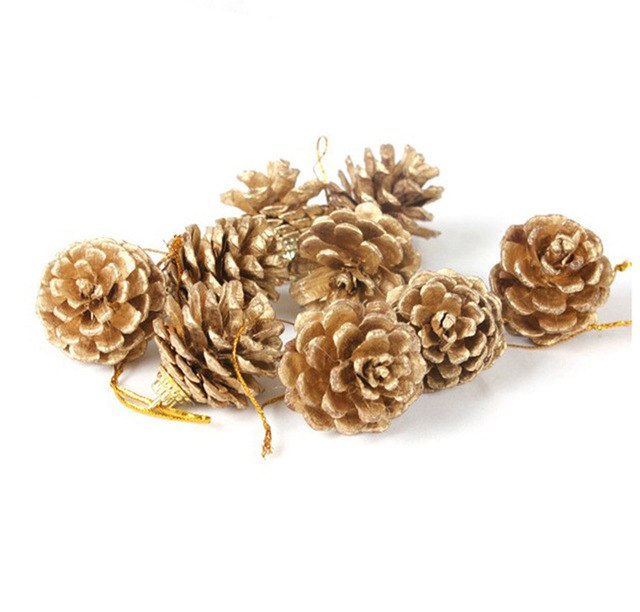9pc Wood Christmas Pine Cones Xmas Tree Christmas