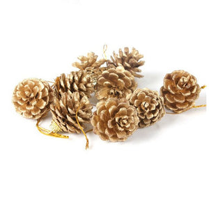 9pc Wood Christmas Pine Cones Xmas Tree Christmas