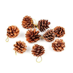 9pc Wood Christmas Pine Cones Xmas Tree Christmas