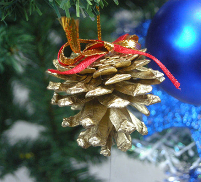 9pc Wood Christmas Pine Cones Xmas Tree Christmas