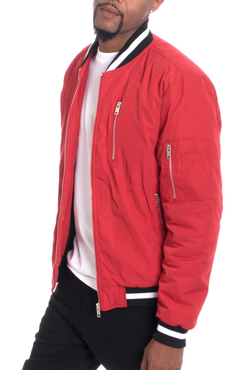 LUXE TWILL JACKET -RED