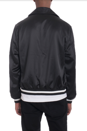 LUXE SATIN BOMBER- BLACK