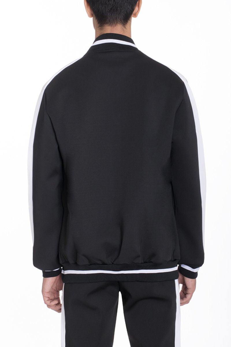 RALLY TRACK JACKET- BLACK/ WHITE