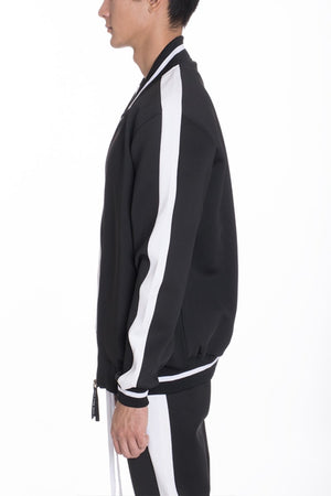RALLY TRACK JACKET- BLACK/ WHITE