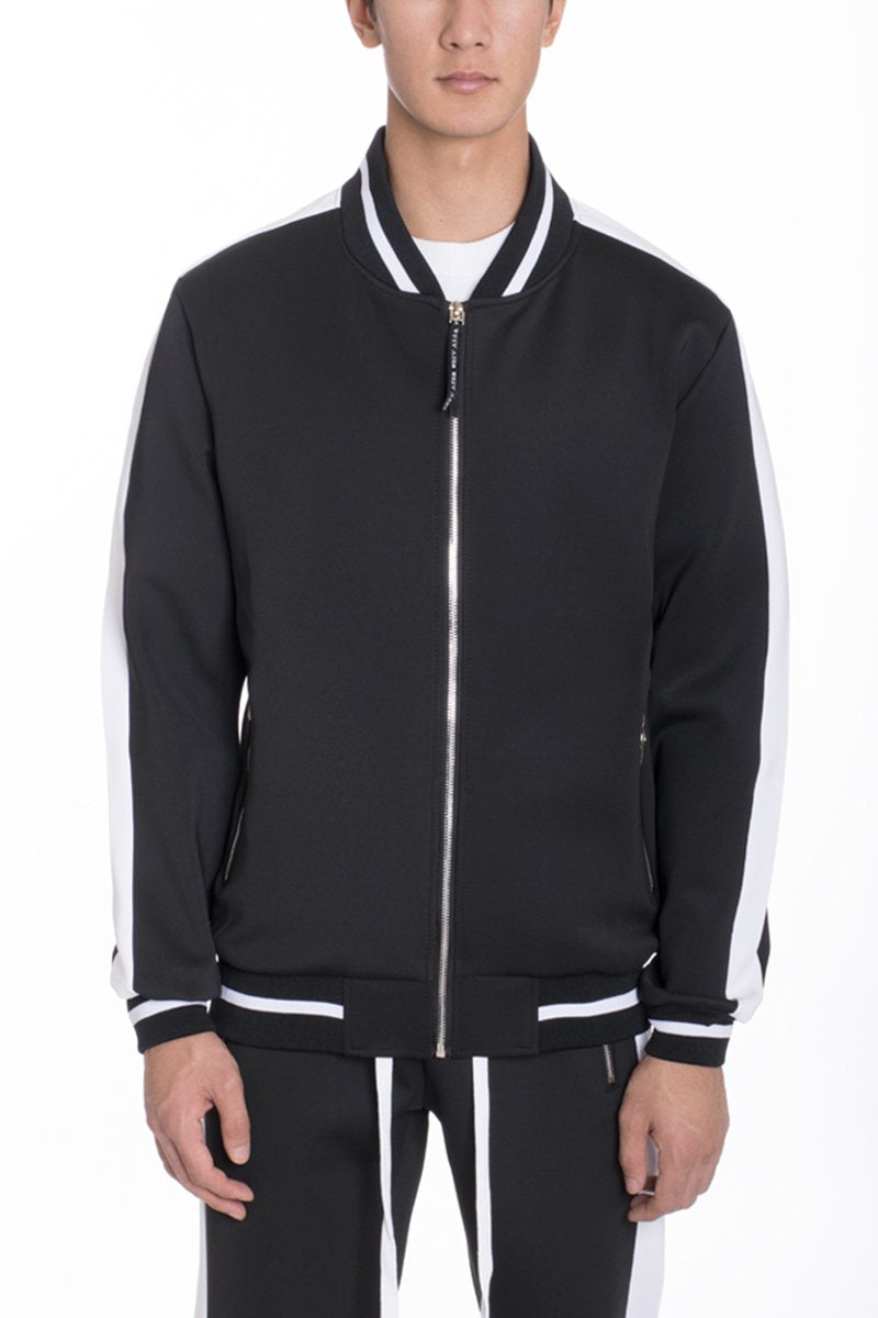 RALLY TRACK JACKET- BLACK/ WHITE
