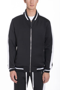 RALLY TRACK JACKET- BLACK/ WHITE