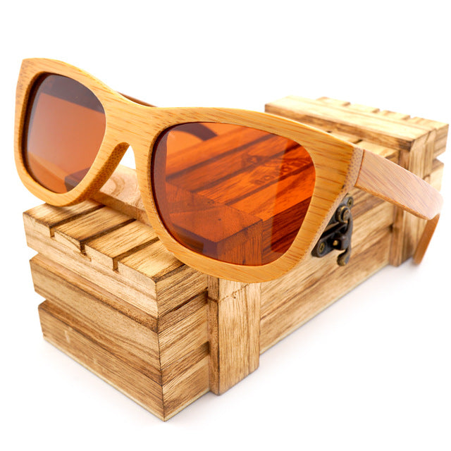 100% Natural Bamboo Wooden Sunglasses