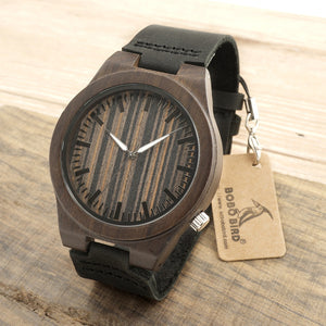 100% Natural Ebony Wooden Bamboo Watches