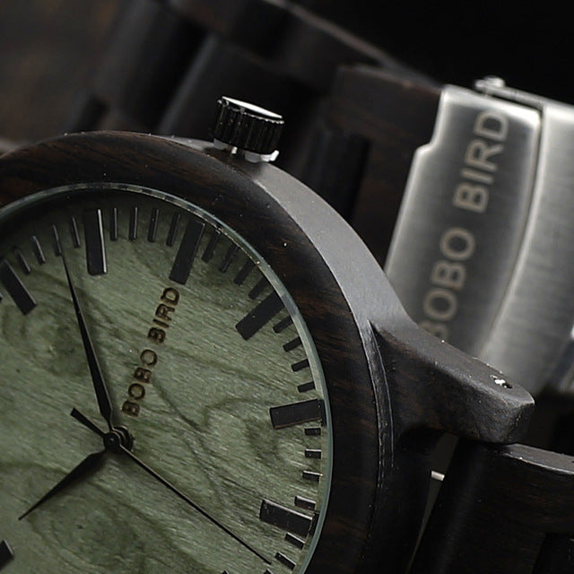 M04 Wooden Men Watch Analog Quartz