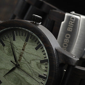 M04 Wooden Men Watch Analog Quartz