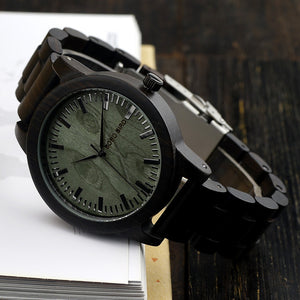 M04 Wooden Men Watch Analog Quartz