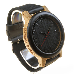 M13 Ebony Wooden Analog Wristwatch Black
