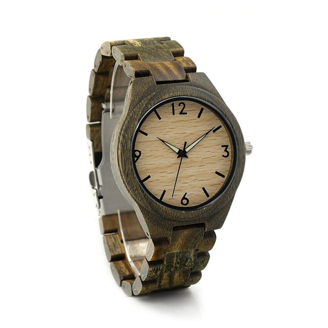 Men Green Sandal Wooden Watch Top Luxury