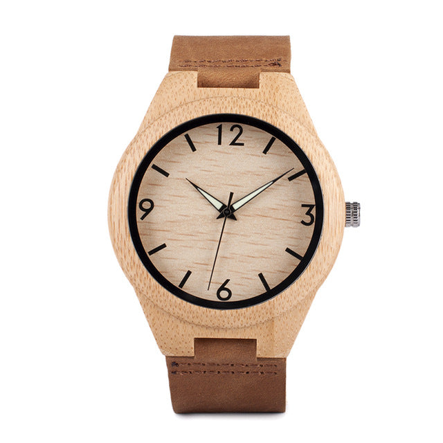 Minimalist Natural Men Bamboo Wooden