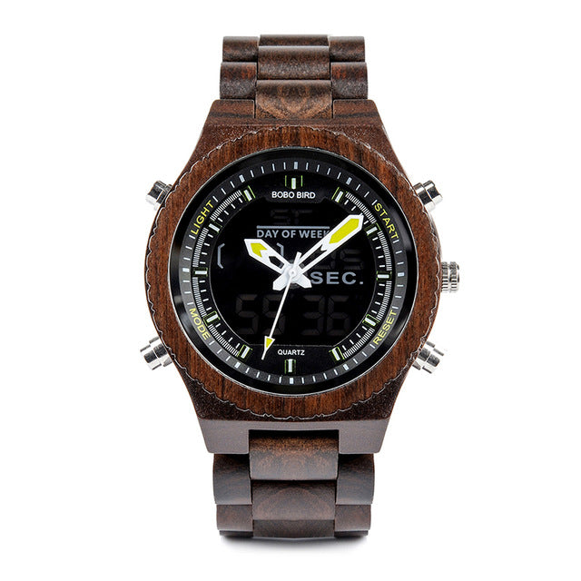 New Wooden Mens Watches Multifunctional