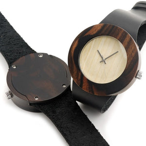 Retro Round Women's Wooden Watches With