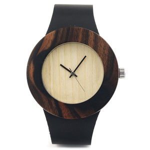 Retro Round Women's Wooden Watches With