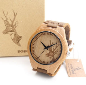 Top brand Men's Bamboo Wooden Watch