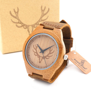 Top brand Men's Bamboo Wooden Watch