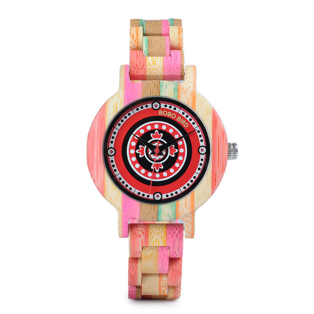 Women Wooden Watches Full Color Paint