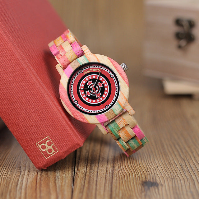 Women Wooden Watches Full Color Paint