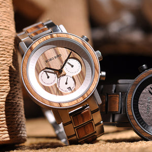Wooden Stainless Steel Men Watches Top