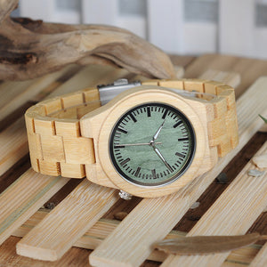 lovers' Wooden Watch Full Bamboo Green