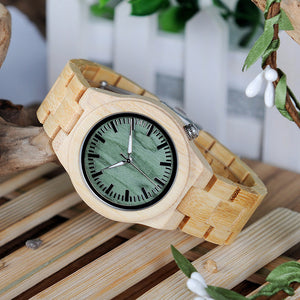 lovers' Wooden Watch Full Bamboo Green