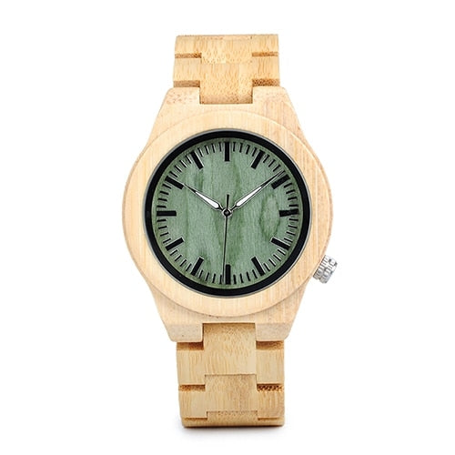 lovers' Wooden Watch Full Bamboo Green
