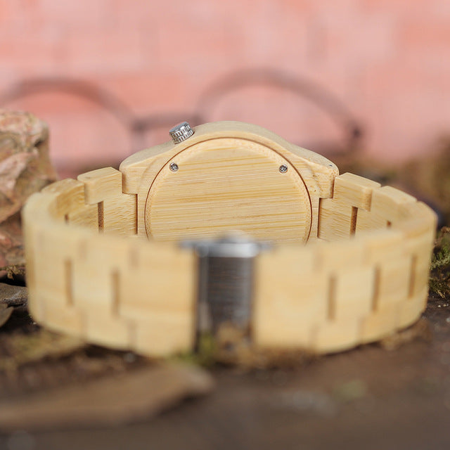 lovers' Wooden Watch Full Bamboo Green