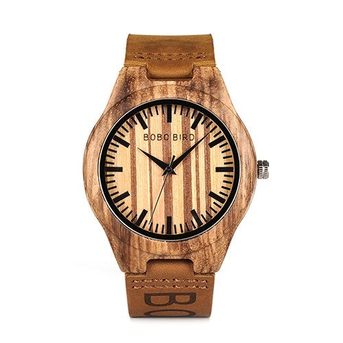 Mens Wooden Wristwatch Causal Quartz