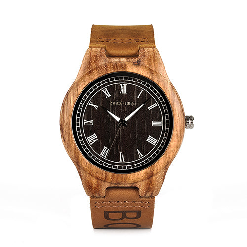 Mens Wooden Wristwatch Causal Quartz