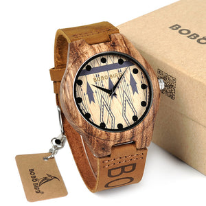 Mens Wooden Wristwatch Causal Quartz
