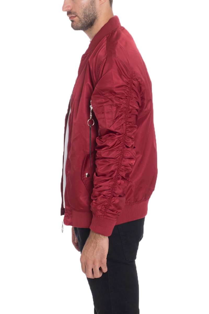 FLIGHT LINED BOMBER- BURGUNDY