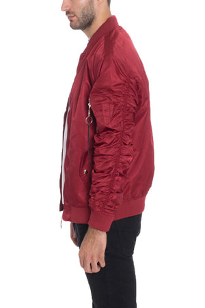 FLIGHT LINED BOMBER- BURGUNDY