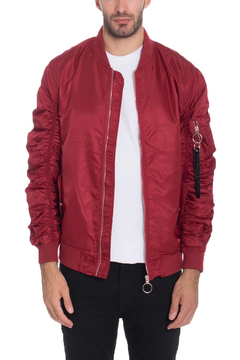 FLIGHT LINED BOMBER- BURGUNDY