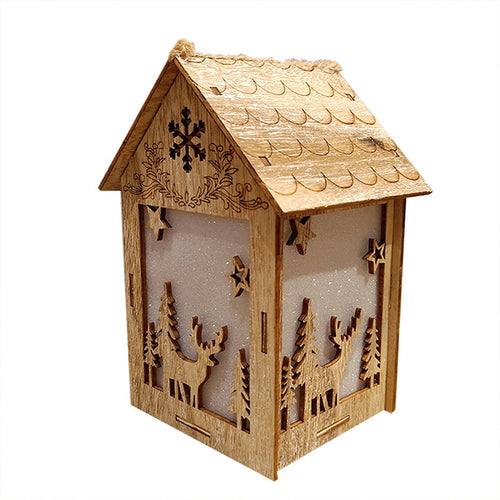 Battery Christmas Ornaments Glowing Cabin Hotel