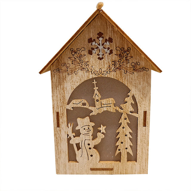 Battery Christmas Ornaments Glowing Cabin Hotel