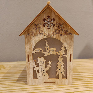 Battery Christmas Ornaments Glowing Cabin Hotel
