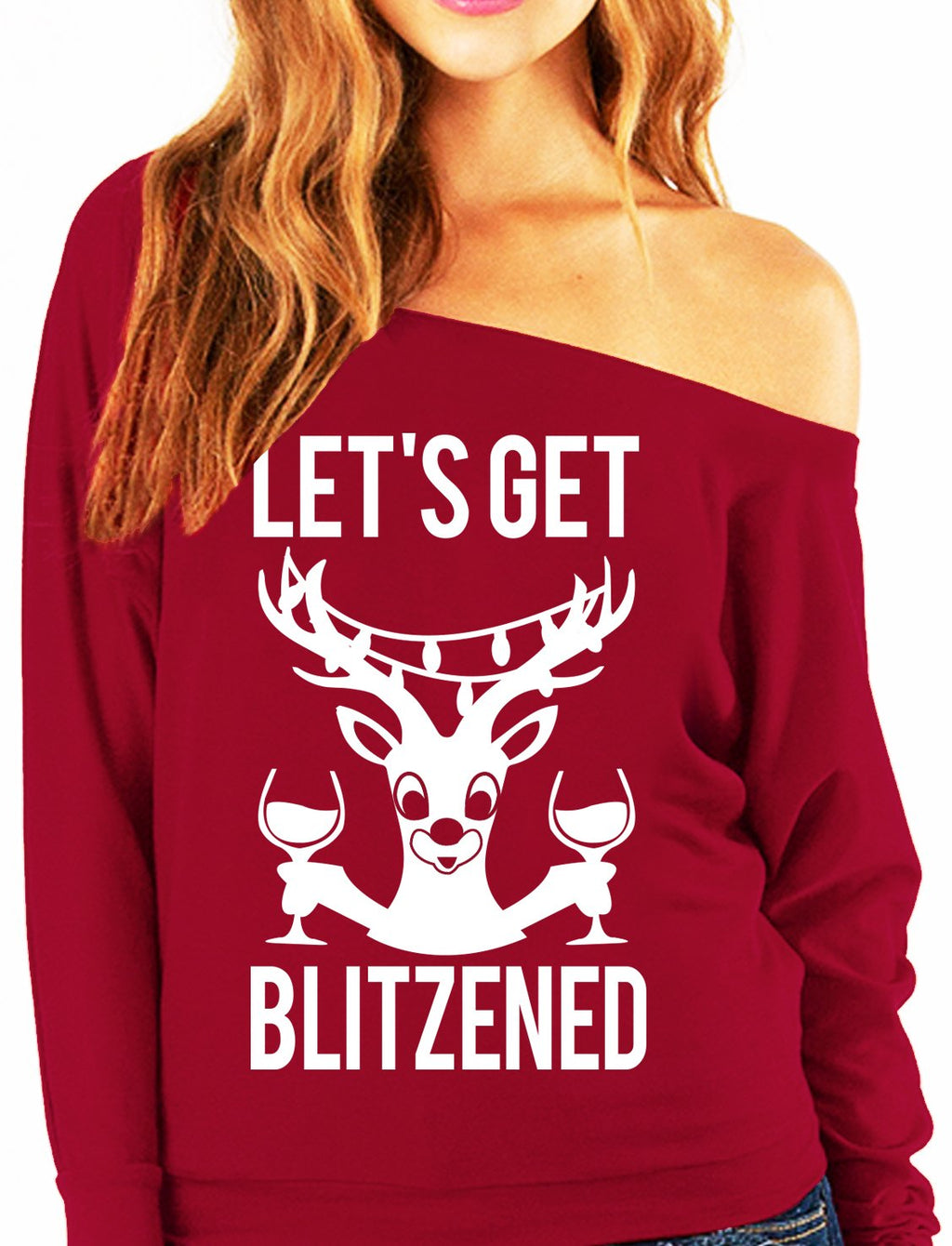 Let's Get BLITZENED Slouchy Christmas Sweatshirt