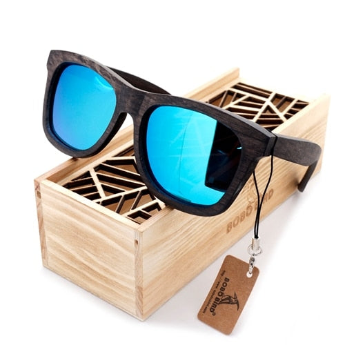 Bobobird Men's Retro Wooden Bamboo Sunglasses