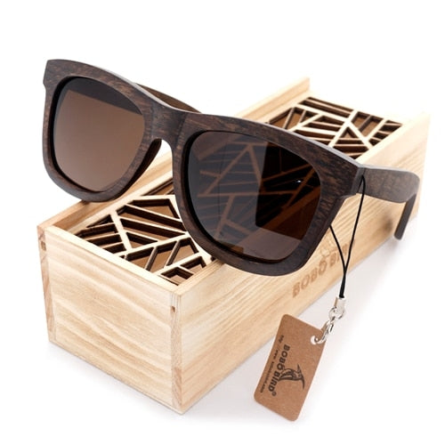 Bobobird Men's Retro Wooden Bamboo Sunglasses