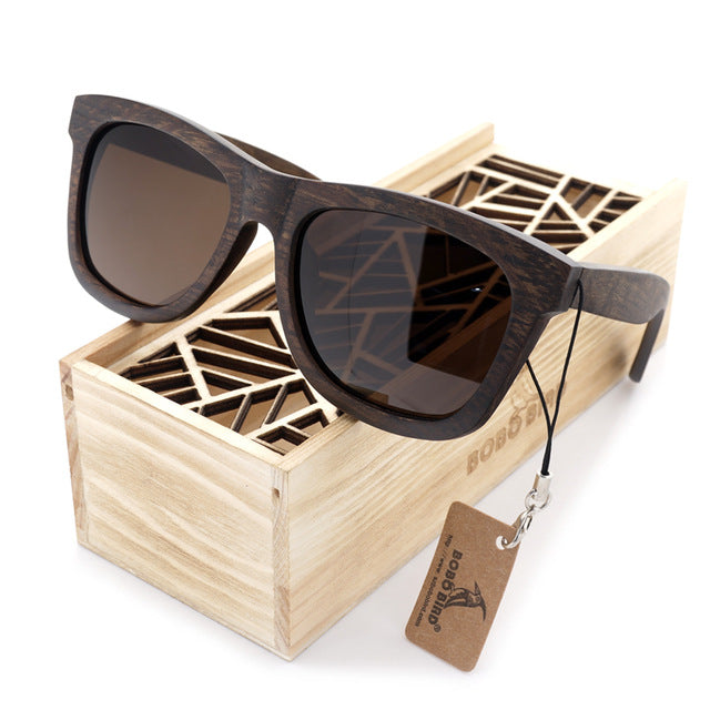 Bobobird Men's Retro Wooden Bamboo Sunglasses